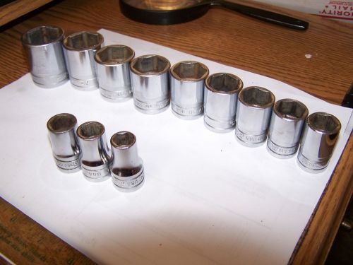 Snap on tools socket set 1 1/8 tw-361 to 7/16 tw141 underline logo 1/2 dr for sale