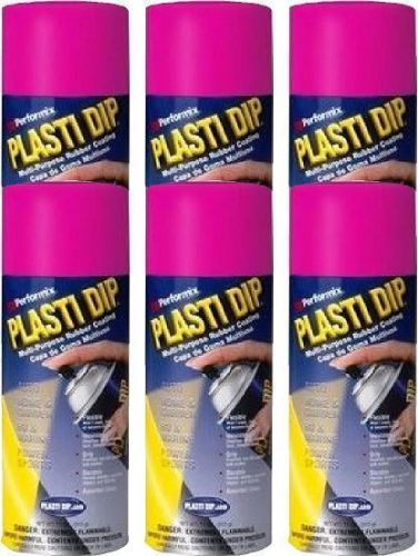 PERFORMIX PLASTI DIP FIERCE PINK CASE of 6 11OZ RUBBER HANDLE SPRAY NEW