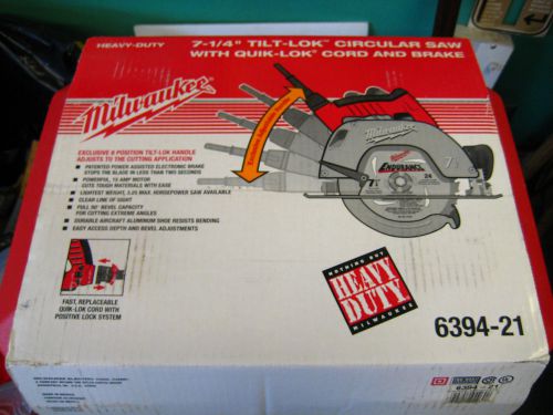 Milwaukee 6394-21 7-1/4&#034; Circular Saw  Quik-Lok Cord Brake and Case