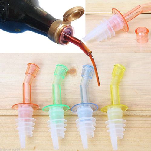 Dispenser Liquor Bottle Pourer Wine Oil Flow Olive Pour Spout Stopper 4Pcs