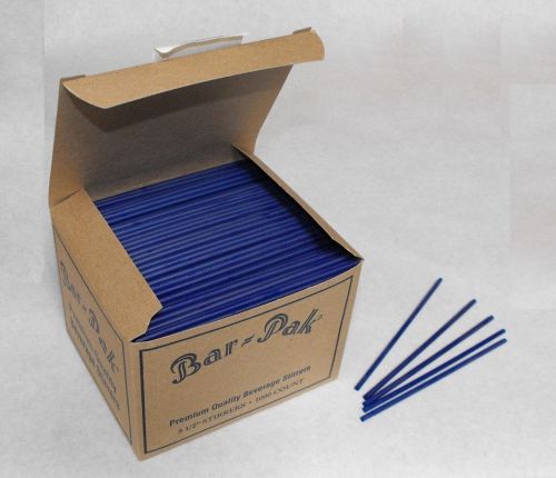 1000 piece 5.5&#034; BLUE STRAWS Slim Sip &#039;n Stir Swizzle Cocktail Stirrer 805B