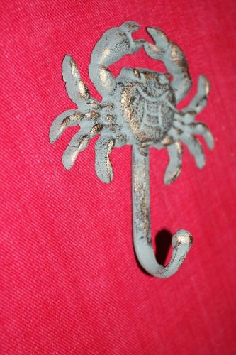 (14) CRAB, BL, WALL HOOKS, CRAB DECOR, SHELL FISH, DECOR, NAUTICAL DECOR,-