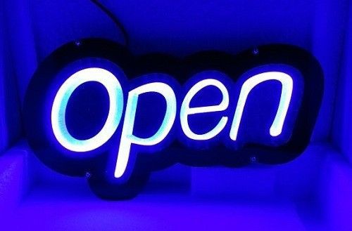 LD060 Blue Open Beer Bar Coffee Cafe Pub Store Display LED Light Sign Neon New