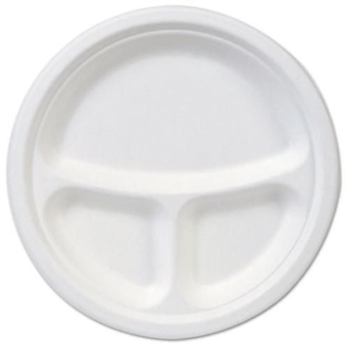 Dixie Ecosmart 10 Inch 3 Compartment Plate - 10&#034; Diameter Plate - (es10pcomp)