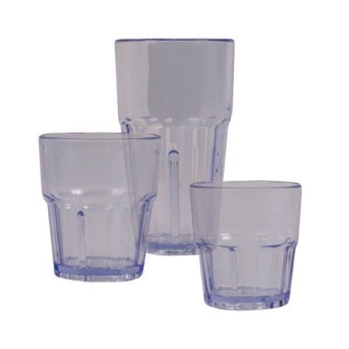 Winco PTSN-16 Ribbed Blue Havana Tumbler 16 oz.