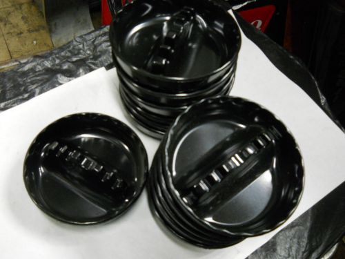 Black Plastic 5&#034; Safety Ashtrays Set of 12