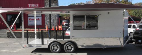 Concession trailer 8.5&#039;x20&#039; white - bbq smoker event vending for sale