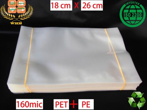 50 WHB 18x26cm 160 mic or 6 mil PET+PE clear bags Slide unsealed packing bags