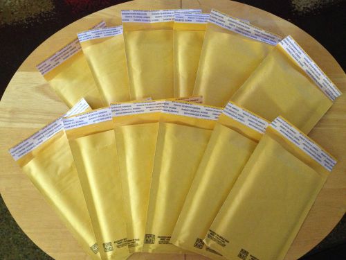 4x8 #000 self-seal kraft padded bubble bags 4x6.75 inside sealed one dozen (12) for sale