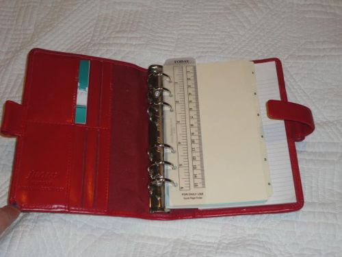 Filofax Red Leather Metropol Personal Organizer Planner