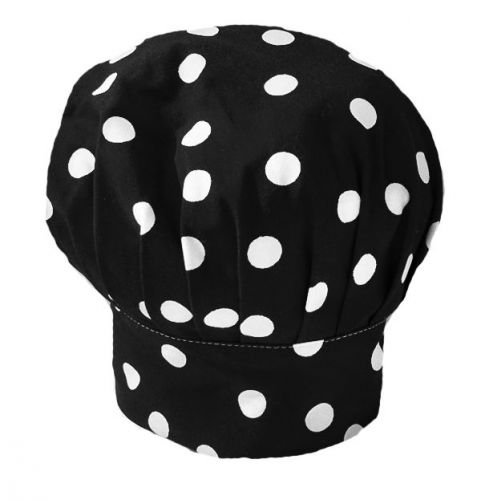 POLKA DOT BLACK CHEF HAT PERSONALIZED