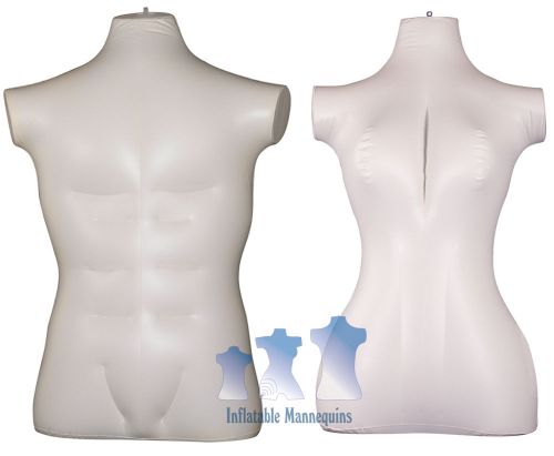 His &amp; Her Special - Inflatable Mannequin - 3/4 Forms, Ivory