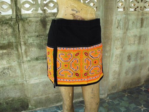 North Thai Kitchen Aprons Embroidered Multi-Color Black Handcraft Cotton Unisex