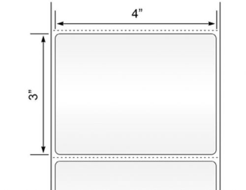 4 x 3 Direct Thermal White Labels 3&#034; Core 4 Rolls of 2,000 Labels - 8,000 Total