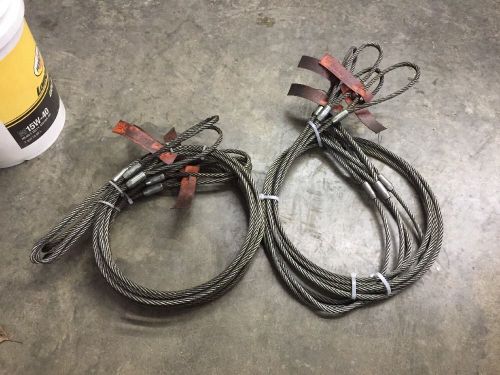 8 Used 8&#039; X 3/8&#034; LIFT ALL Cable Slings 1.4 Ton Vert/1.1t Choke/2.9 Basket