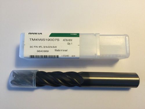 Hanita widia 3/4&#034; dia x 3&#034; loc 6&#039; oal 4fl solid carbide endmill altin 3640369 for sale