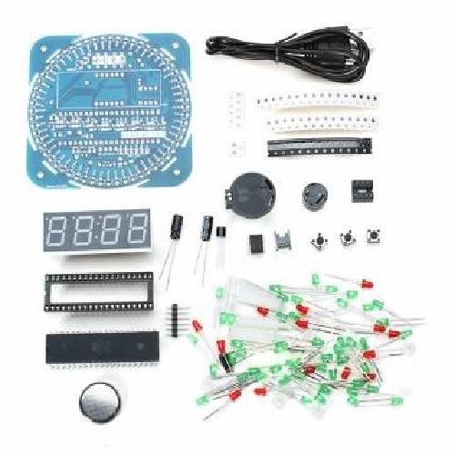 DIY DS1302 Rotation LED Electronic Clock Kit 51 SCM Learning Board