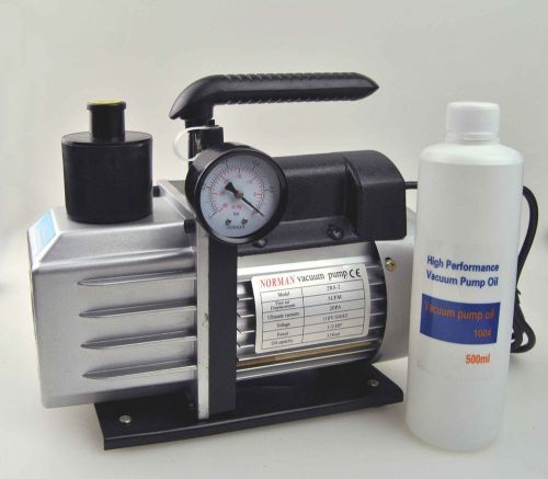 2 - stage 5cfm 1/2hp rotary vane vacuum pump tool hvac ac a/c r12 r22 r410 r134 for sale