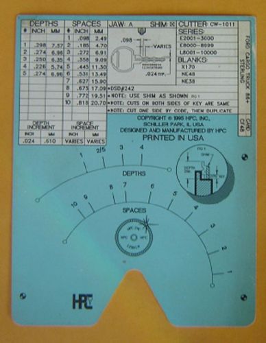 HPC 1200 CF48 Code card  used Like Brand  New  FORD CARGO TRUCK 86+ 10-Cut Locks