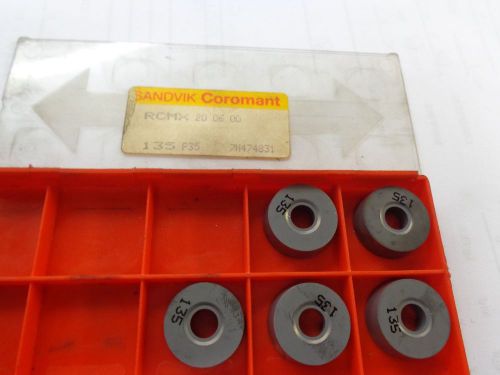 5 SANDVIK CARBIDE INSERT RCMX 200600 135P35 STK2084