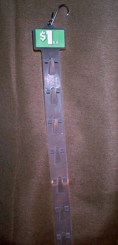 10 Hanging Merchandising Display Plastic Clip Strips for 12 items w/Metal S Hook