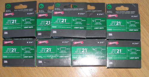 Arrow # 214 Genuine JT21 1/4-Inch Staples, 9000 Staples FREE SHIPPING