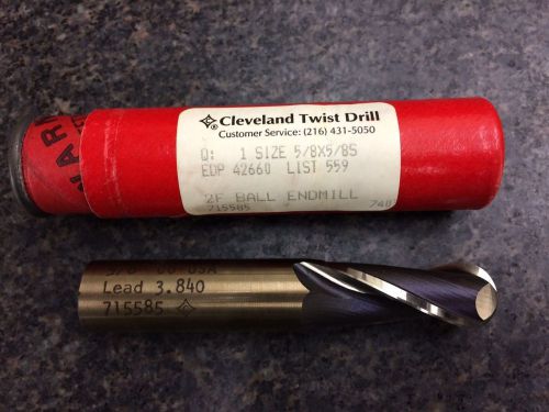 Cleveland Twist 5/8&#034; 2 Flute Ball End Mill (L697/C42660) Qty:3