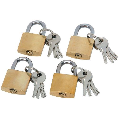 4 LOCK PADLOCK BRASS TRAVEL LUGGAGE SUITCASE TOOL DOOR CABINET SAFE LOCKER GATE