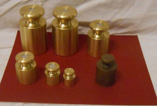 BRASS WEIGHTS 2 2 KG 1 KG 1 500 GR 1 200 GR  1 100 GR WEIGHTS PLUS USED 500 GR