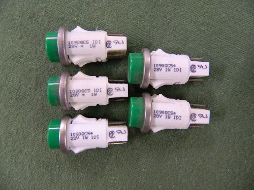 LOT OF 5 NEW CHICAGO MINIATURE GREEN INDICATOR 1090QC5 IDI 28V 1W