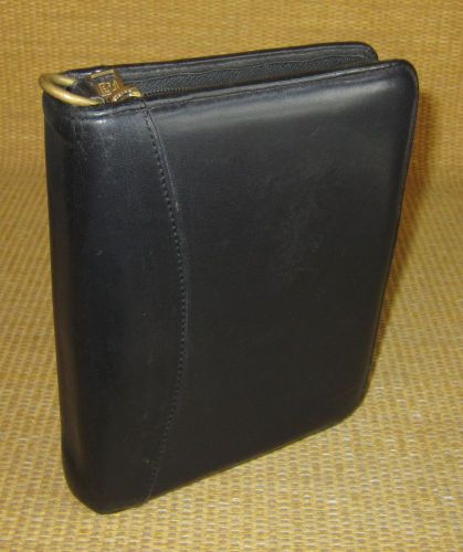 Compact 1&#034; rings | black nappa leather franklin covey/quest zip planner/binder for sale