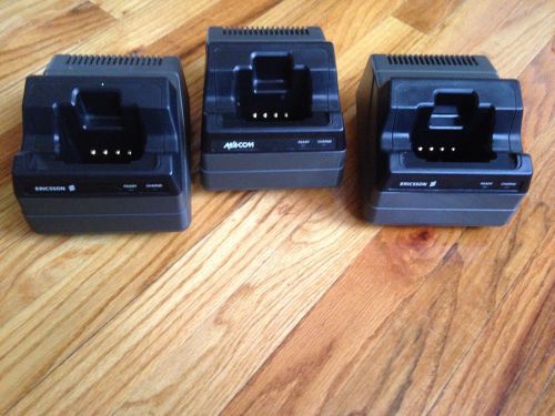 M/A-COM &amp; Ericsson UNIVERSAL DESK CHARGER BASE Lot Of 3