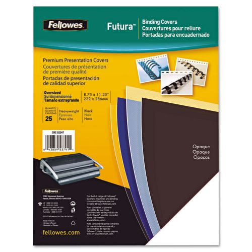 Futura presentation binding system covers, 11 x 8-1/2, opaque black, 25/pack for sale