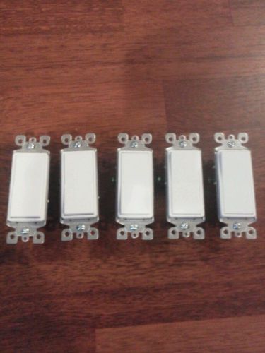 5PC 5603-2W Leviton Decora 3WAY Rocker Switch WHITE