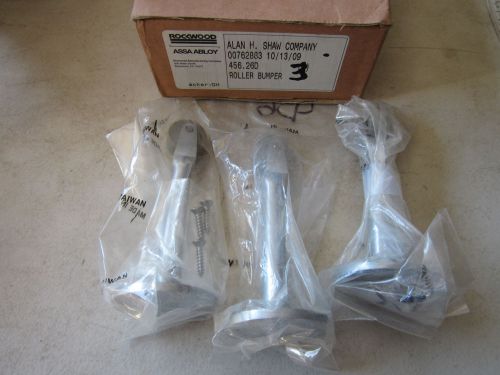 Lot / 3 Rockwood / Assa Abloy 456 Satin Chrome Roller Bumpers NOS