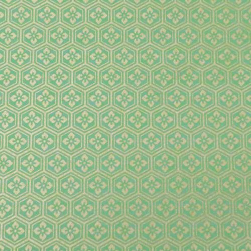 5pcs 14x14cm Green Gold Japanese Yuzen Chiyogami Washi Origami Papers