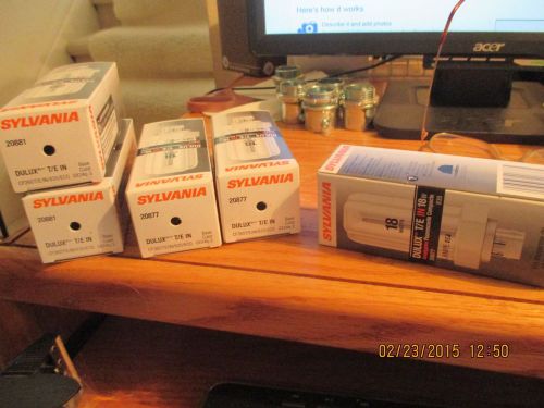 5 COMPACT FLOURESCENT BULBS; 2 EA 20881; 3 EA 20877 SYLVANIA  K AUC 1