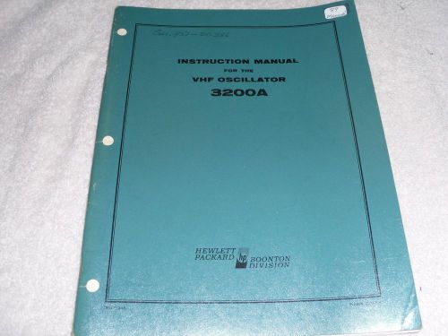 HP INSTRUCTION  MANUAL VHF OSCILLATOR 3200A