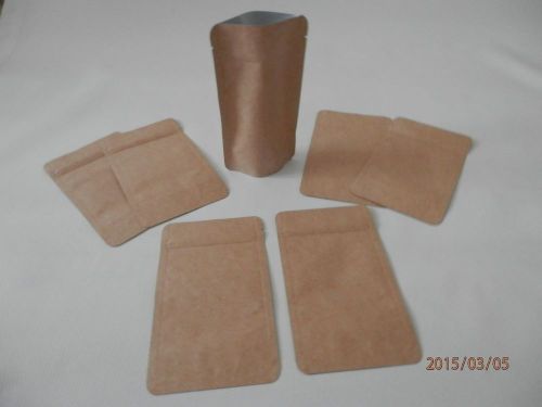 20pcs stand up kraft paper zip lock bag 110x65x185 aluminum foil coffee tee pack for sale