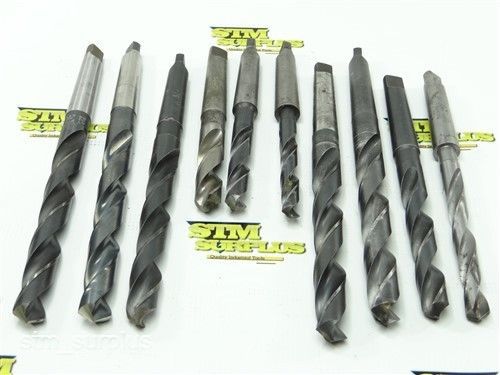 LOT FO 10 HSS 2MT TWIST DRILLS 31/64&#034; TO 3/4&#034; NATIONAL CLE-FORGE HANNIBAL