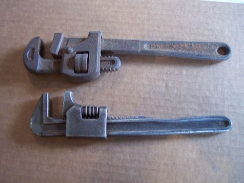 Old Square Head Pipe Wrench+ a #10 Pipe Wrench
