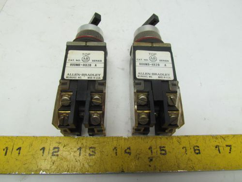 Allen Bradley 800MR-HX2B Selector Switch 2 Position/W 800M-XAK Contact Block