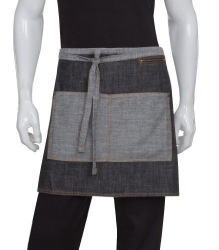 Chef Works AW046-BLK-0 Manhattan Half Bistro Apron  Black