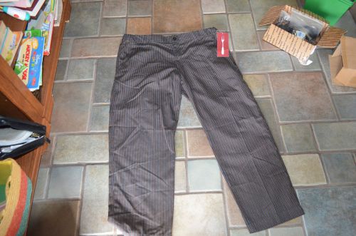 Chef Pants Drawstring XL Black Stripe nwt