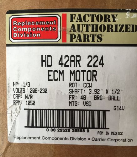 Hd42ar224 carrier bryant blower motor 5sme39dxl162 replacement genteq x13 ecm for sale