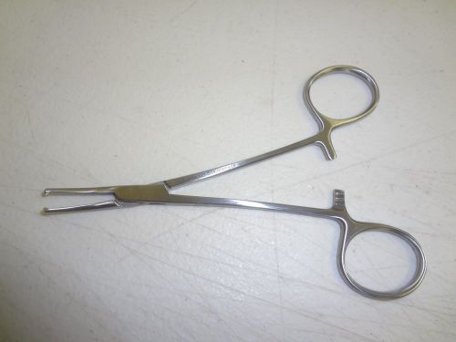 MOSQUITO KOCHER HEMOSTAT FORCEPS 5&#034; Curved 1X2 Teeth German Stainless Steel CE