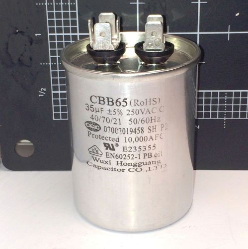 CBB65 AC 250VAC 35uF 50/60Hz Cylinder Shape Motor Run Capacitor, Non Polar