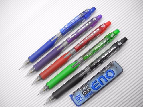 5 color barrel NEW Pilot PROGREX H-127  0.7mm mechanical pencil free leads(Japan