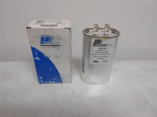 Packard pocf50 motor run capacitor, 50mfd oval, 440vac, rated to 85 deg c for sale