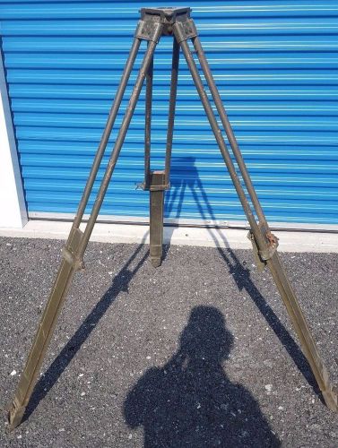 Vintage antique army military survey tripod wooden steampunk camera industrial for sale